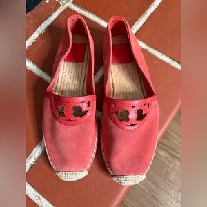 Tory Burch Red Espadrille Flats Size 8.5